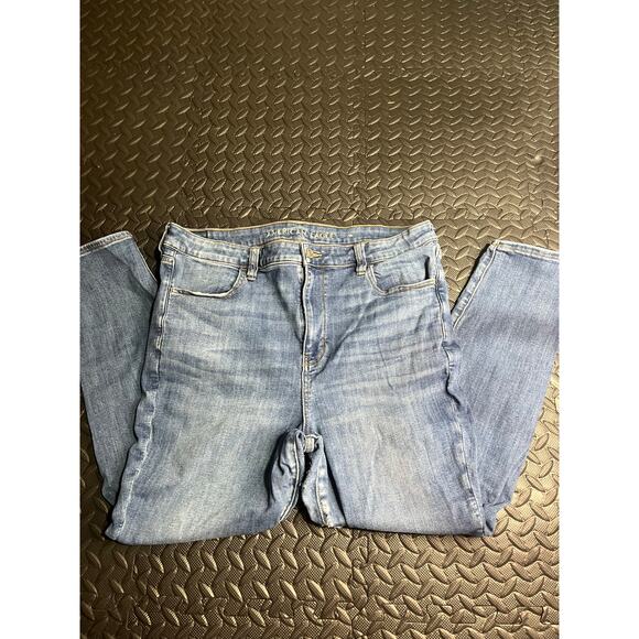 American Eagle Next Level Stretch Jeans Women’s Size 16 Short Blue Denim Skinny - Picture 2 of 7
